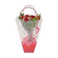 Dozen Rose Vase with Bag - 1 Each